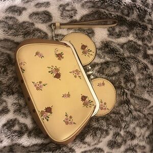 Mickey x Coach limited edition floral yellow clutch